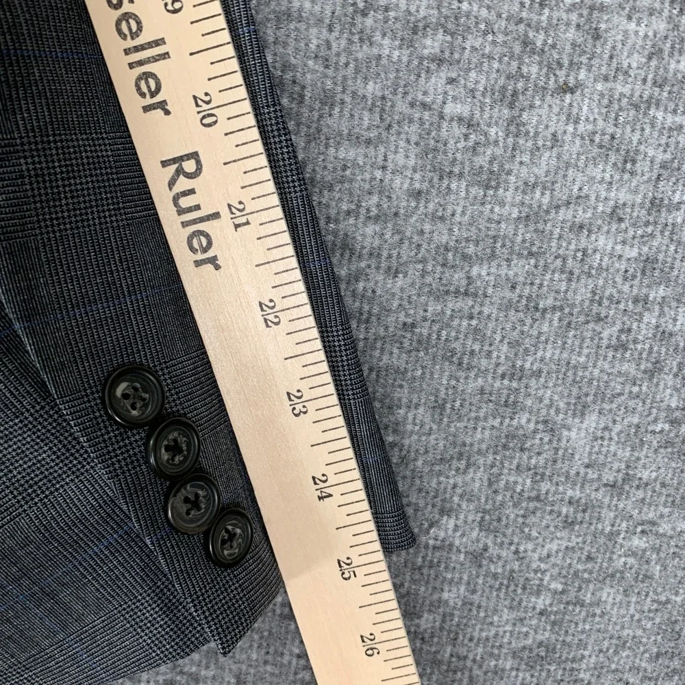 Brooks Brothers Blazer Jacket Men 40L Gray Glen Check Explorer Fitzgerald Sport